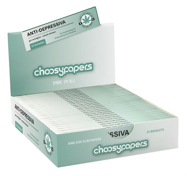 Choosypapers King Size Slim Zigarettenpapier Anti-Depressiva